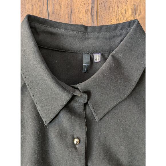 Tahari Gatsby Collared Dress Black 10 - Picture 4 of 10